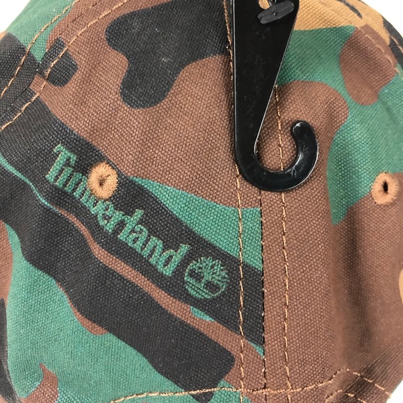 Timberland Camo Hat Cap Cotton Canvas NWT SnapBack Adjustment w Logo Camouflage - Picture 4 of 8
